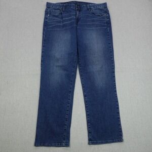 Calvin Klein Jeans Mens 33x16 Blue Straight Leg Stretch Denim Classic Pants